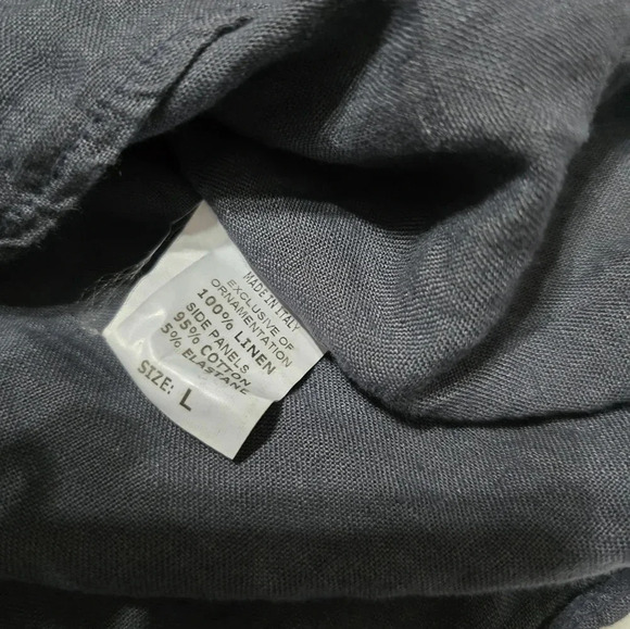 Lina Tomei Linen Shift Dress w/ Hand Beaded Neckline, Made in Italy, EUC! - Picture 11 of 11